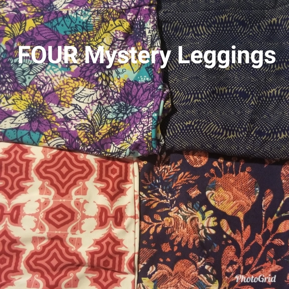 Four Lularoe OS mystery leggings NEW